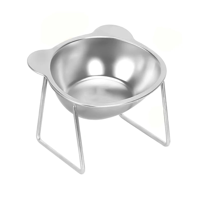 15° Tilted Elevated Stainless Steel Cat Bowl