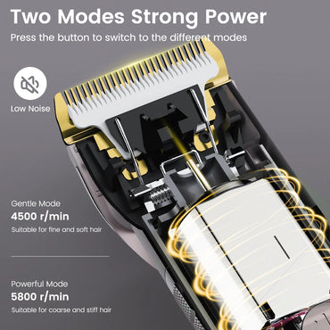 Pet Hair Clipper Kit - 2 Power Modes Quiet & Strong, Cordless Clippers for Grooming & Dogs Hair Trimmer for Groomings, Ceramic Blades, 4 Guide Combs, Rechargeable Trimmer for Cats and Pets