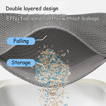 Waterproof Double-Layer Cat Litter Mat (90×60cm)