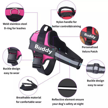 Personalized No-Pull Reflective Dog Harness Vest