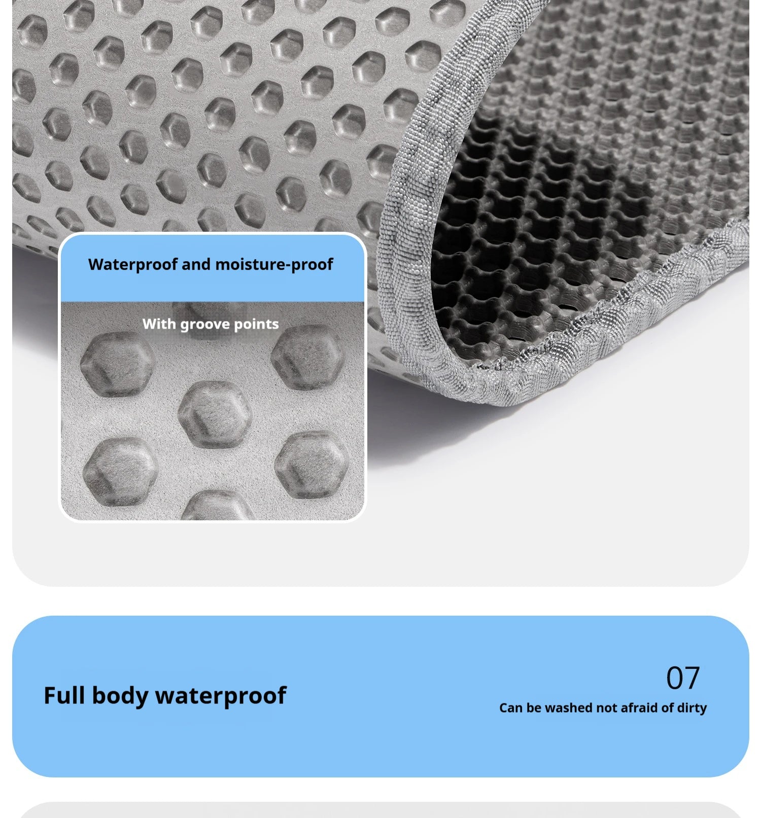 Waterproof Double-Layer Cat Litter Mat (90×60cm)