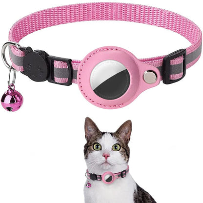 Reflective Cat Collar with AirTag Holder & Bell