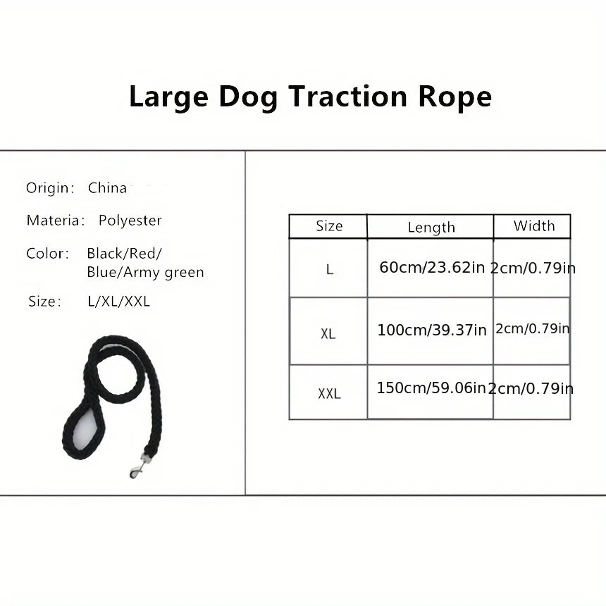 Braided Dog Training Leash for Large Dogs