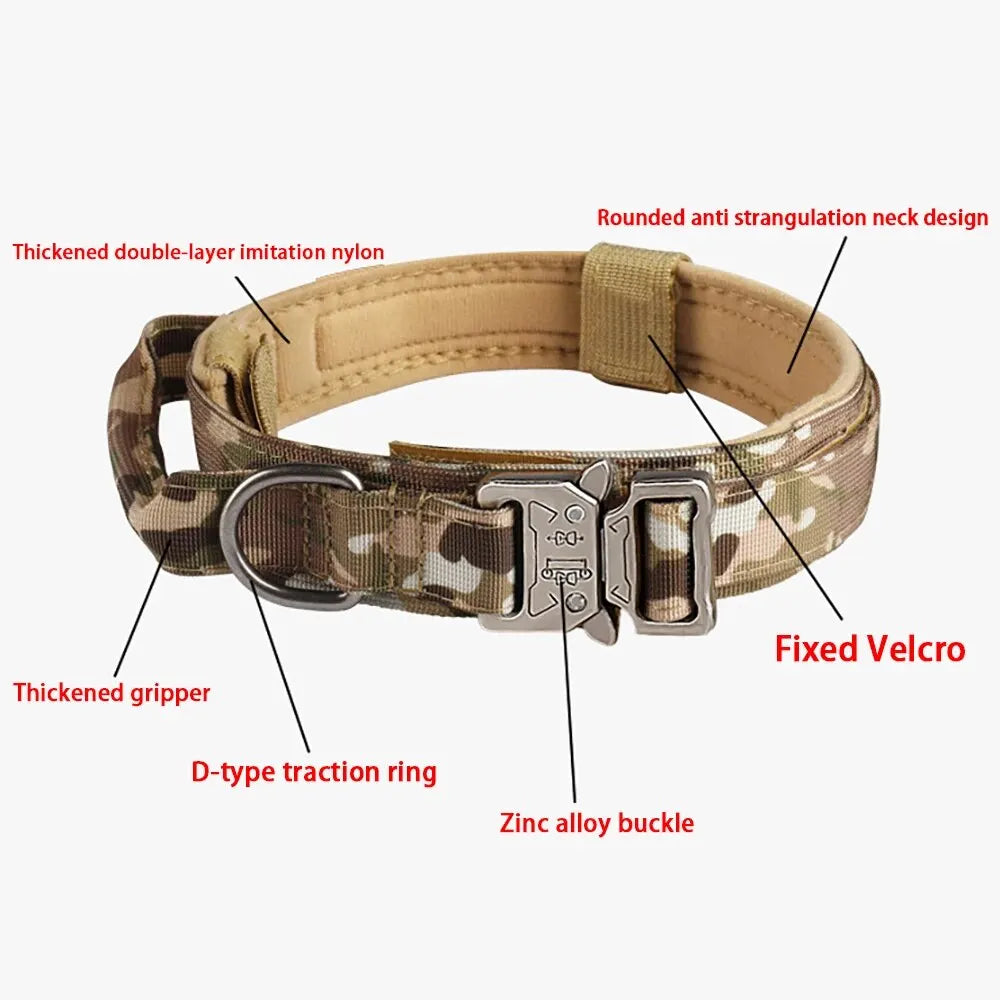 Tactical Nylon Dog Collar with Metal Buckle