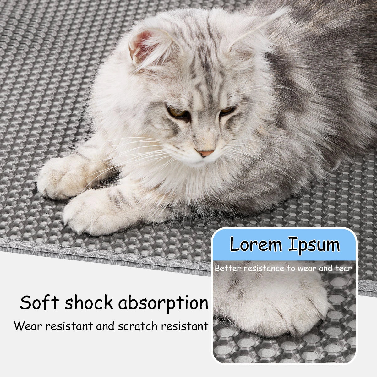 Waterproof Double-Layer Cat Litter Mat (90×60cm)