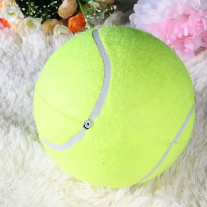Giant Inflatable Tennis Ball Dog Toy with Pump