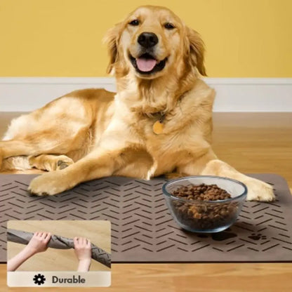 Absorbent Waterproof Pet Feeding Mat for Food & Water Bowls