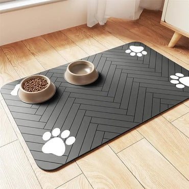 Absorbent Waterproof Pet Feeding Mat for Food & Water Bowls