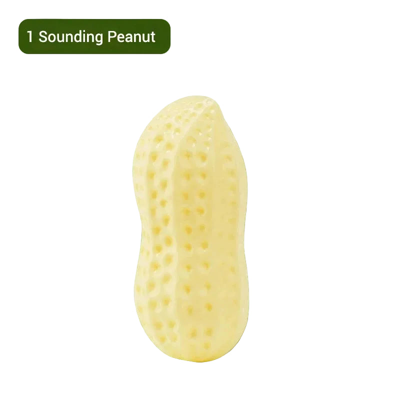 Yellow sound-producing peanut on a green background with text '1 Sounding Peanut'.