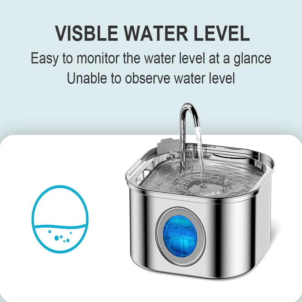 Automatic Stainless Steel Pet Water Fountain (2.2L)