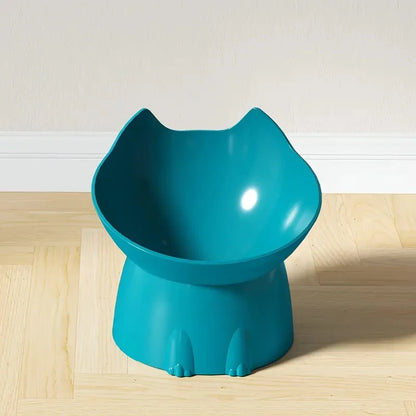 Elevated Tilted Cat Bowl for Neck Protection