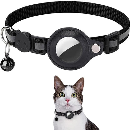 Reflective Cat Collar with AirTag Holder & Bell