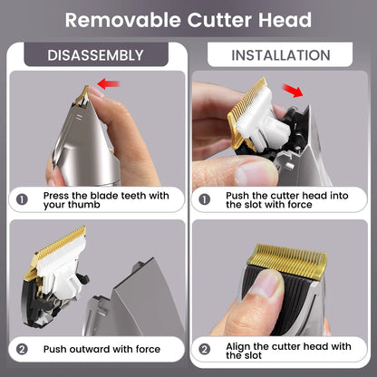 Pet Hair Clipper Kit - 2 Power Modes Quiet & Strong, Cordless Clippers for Grooming & Dogs Hair Trimmer for Groomings, Ceramic Blades, 4 Guide Combs, Rechargeable Trimmer for Cats and Pets