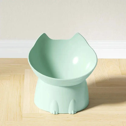 Elevated Tilted Cat Bowl for Neck Protection