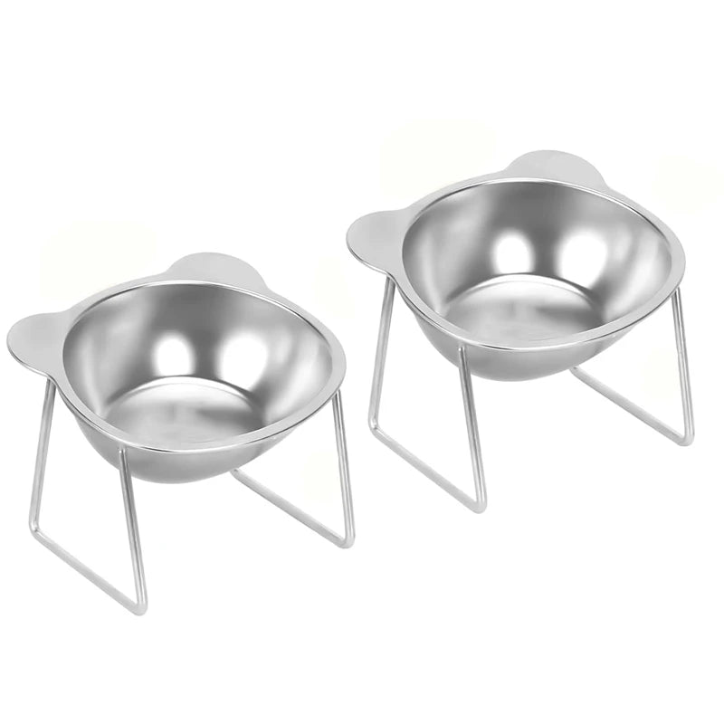 15° Tilted Elevated Stainless Steel Cat Bowl