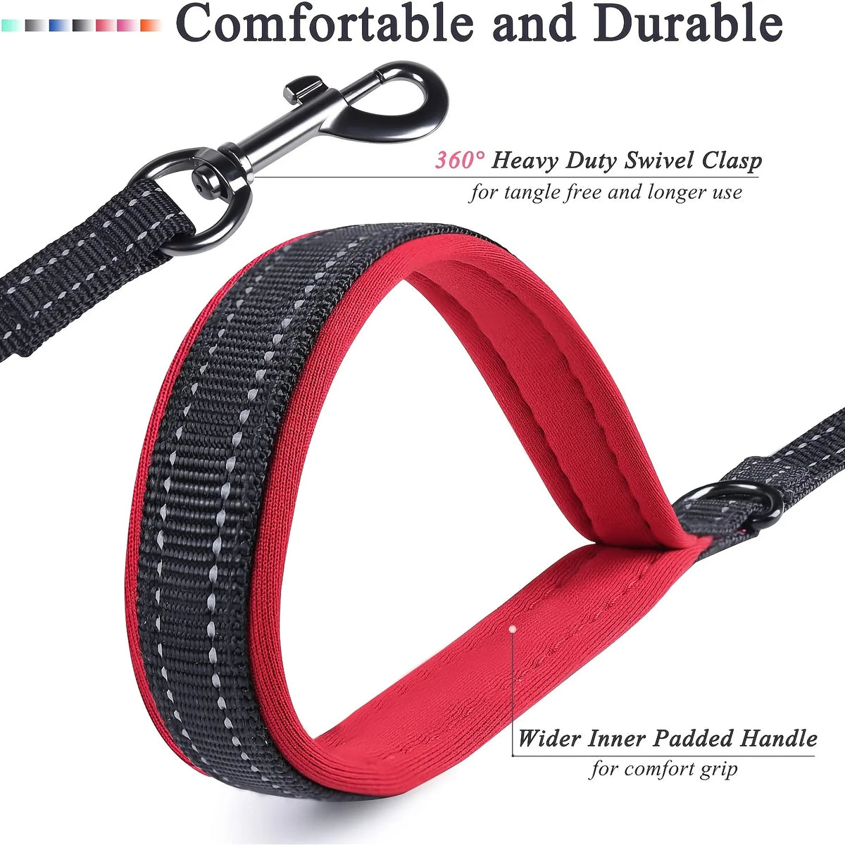 Heavy-Duty Double Handle Reflective Dog Leash