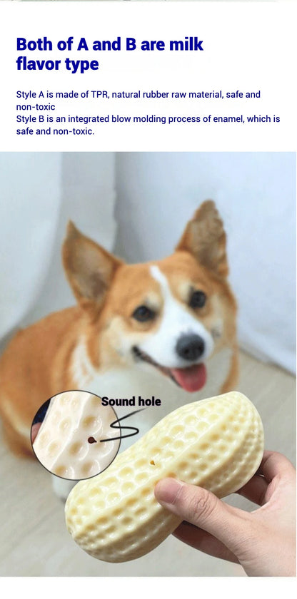TPR Peanut Shape Squeaky Dog Chew Toy