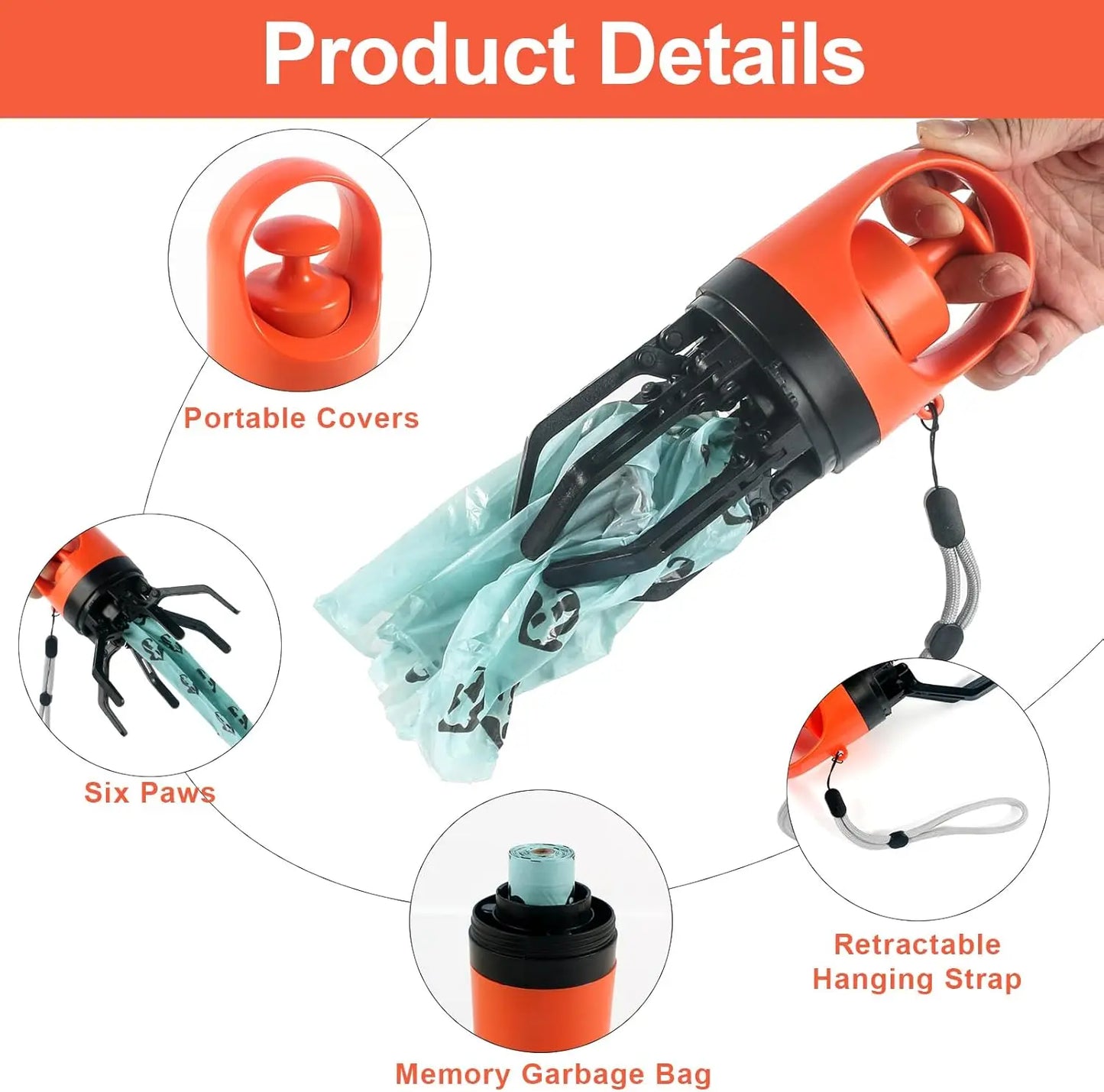 Portable Dog Poop Scooper Set with LED Light
