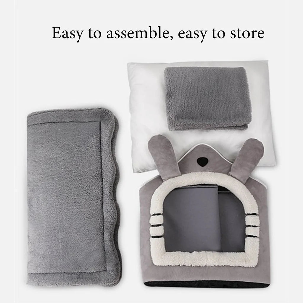 Foldable Winter Pet Kennel with Cushion