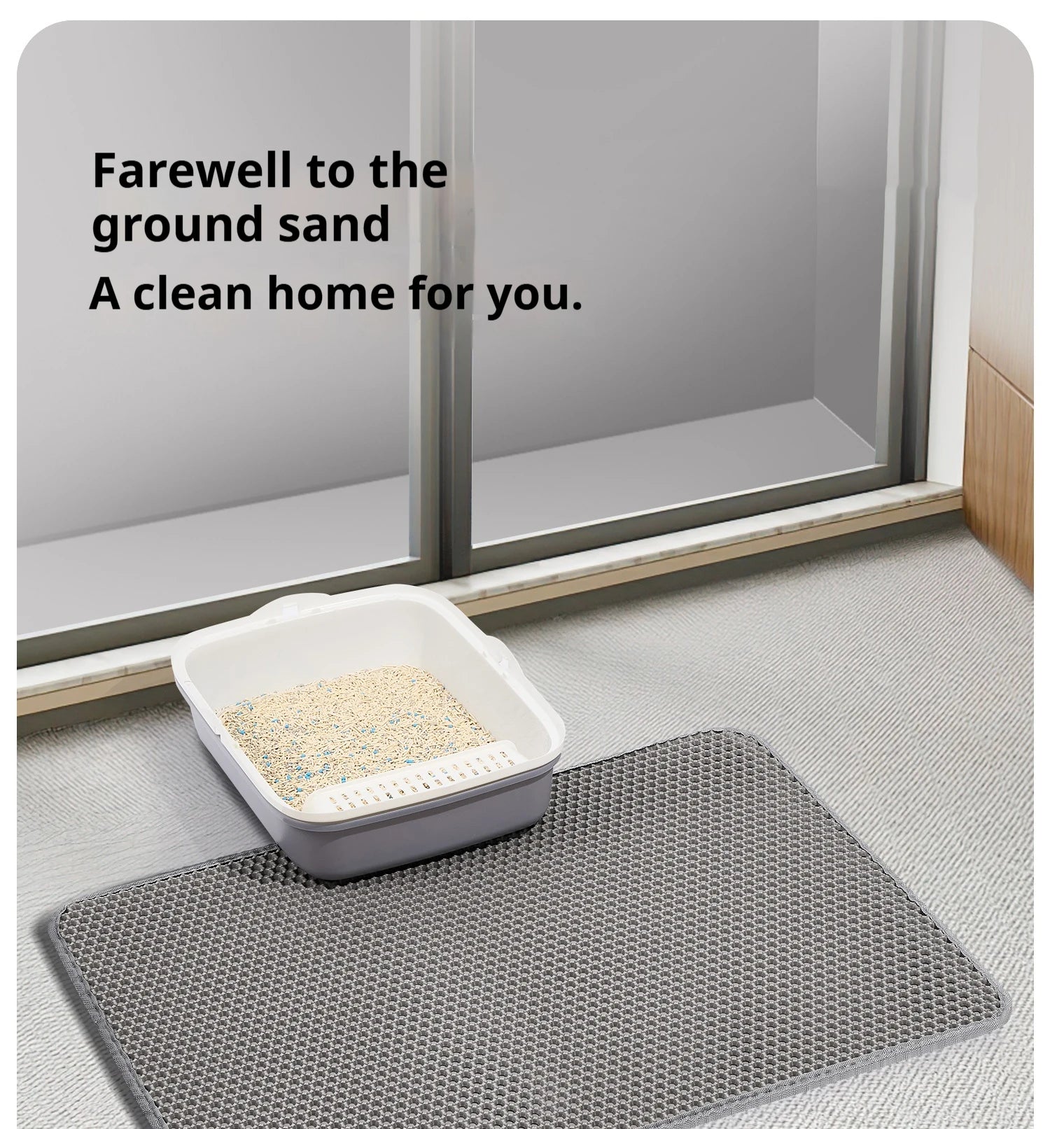 Waterproof Double-Layer Cat Litter Mat (90×60cm)