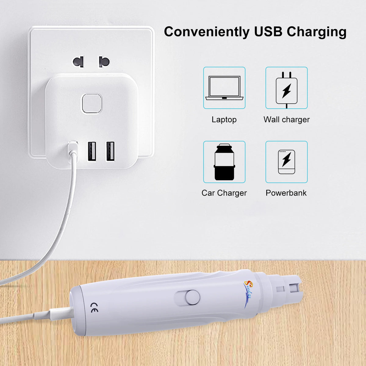 USB Rechargeable Dog Nail Grinder (2-Speed)