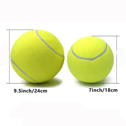 Giant Inflatable Tennis Ball Dog Toy with Pump