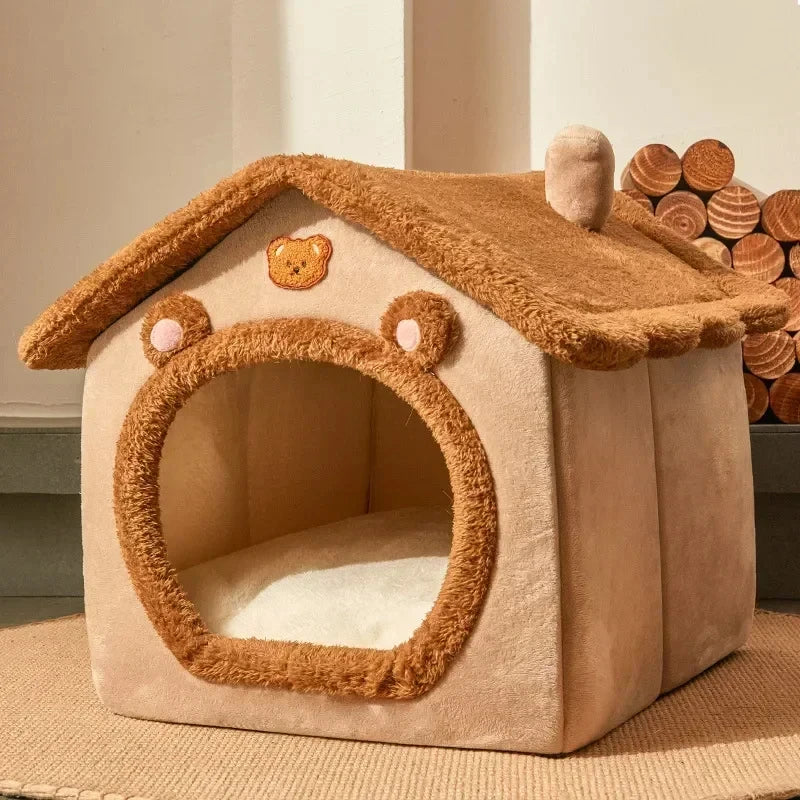 Foldable Winter Pet Kennel with Cushion