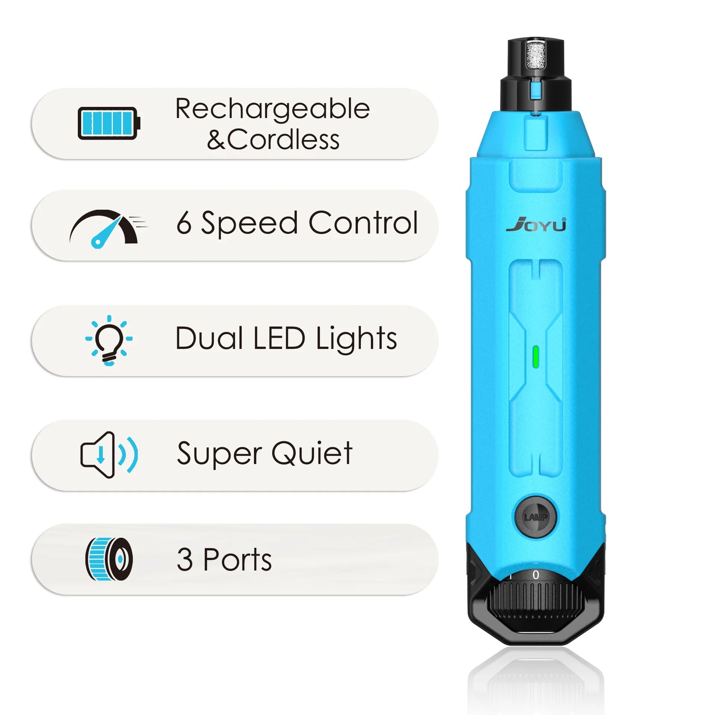 Rechargeable 6-Speed Dog Nail Grinder