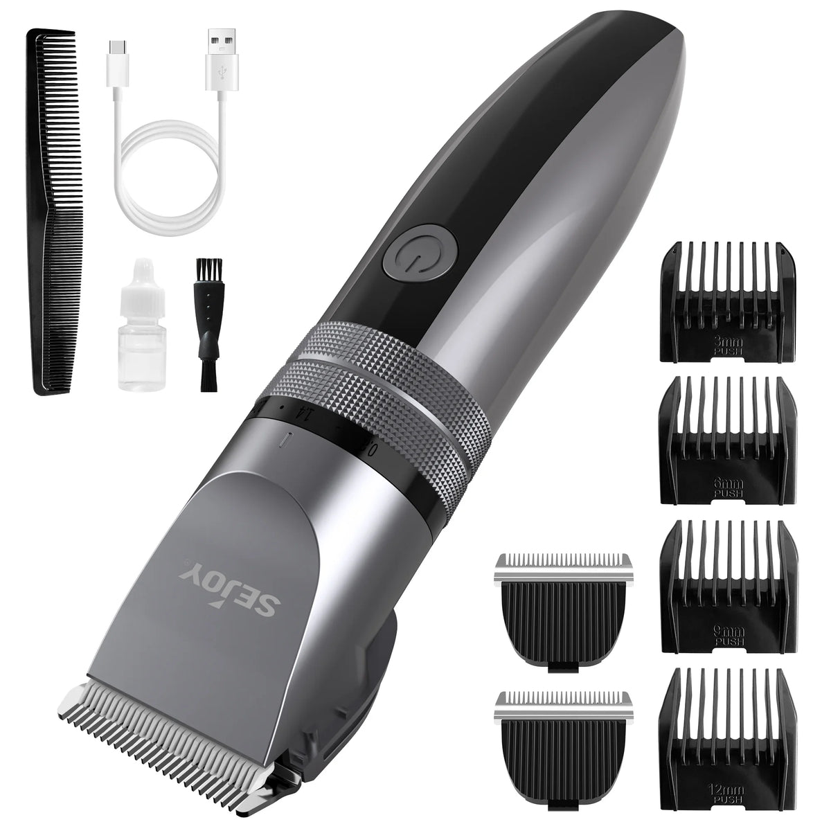 Pet Hair Clipper Kit - 2 Power Modes Quiet & Strong, Cordless Clippers for Grooming & Dogs Hair Trimmer for Groomings, Ceramic Blades, 4 Guide Combs, Rechargeable Trimmer for Cats and Pets