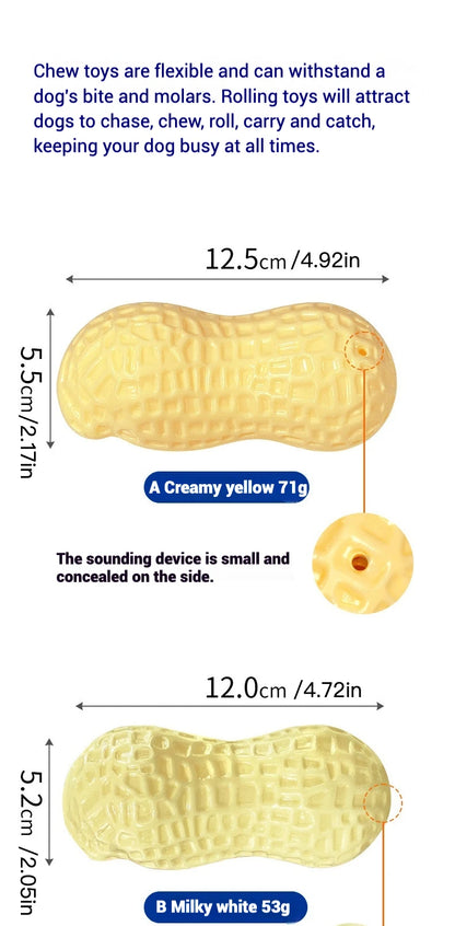 TPR Peanut Shape Squeaky Dog Chew Toy