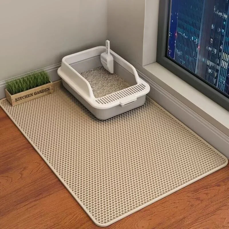Waterproof Double-Layer Cat Litter Mat (90×60cm)