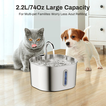 Automatic Stainless Steel Pet Water Fountain (2.2L)