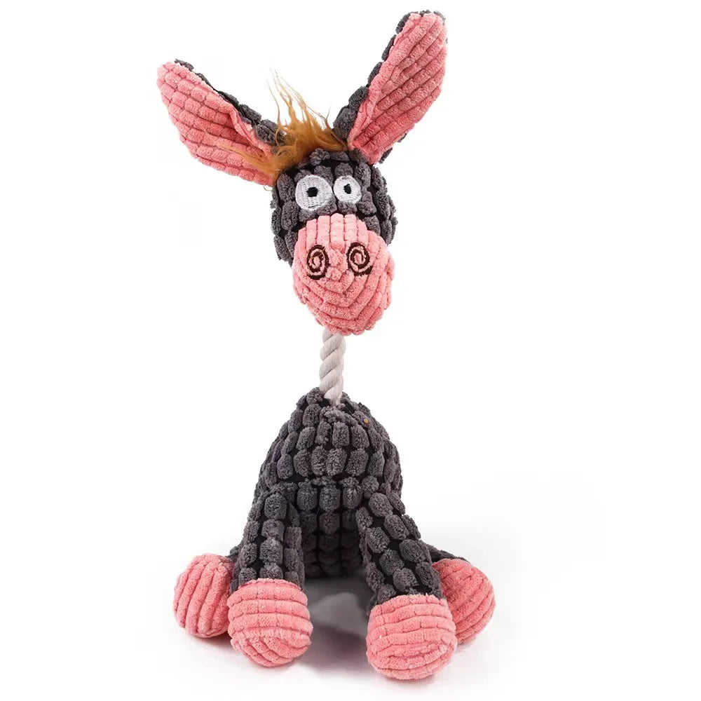 Durable Plush Donkey Dog Toy