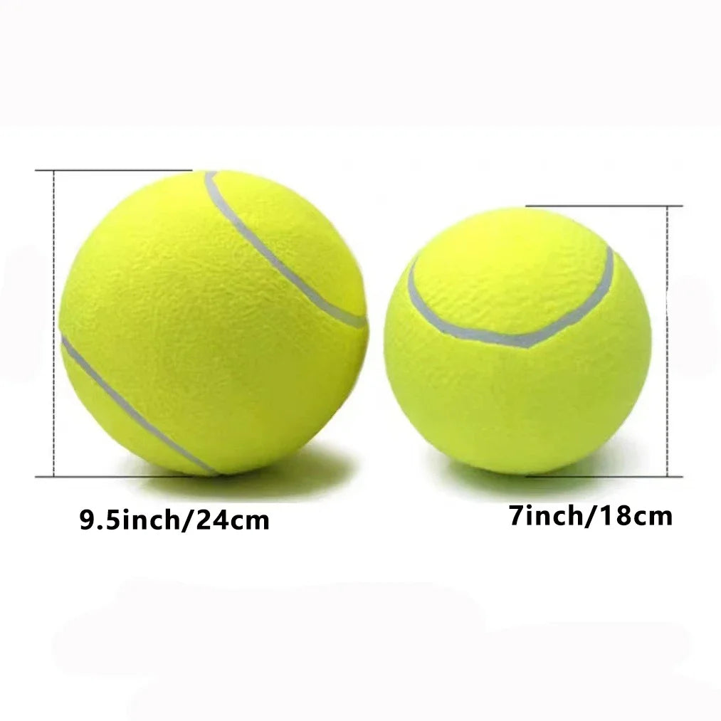 Giant Inflatable Tennis Ball Dog Toy with Pump