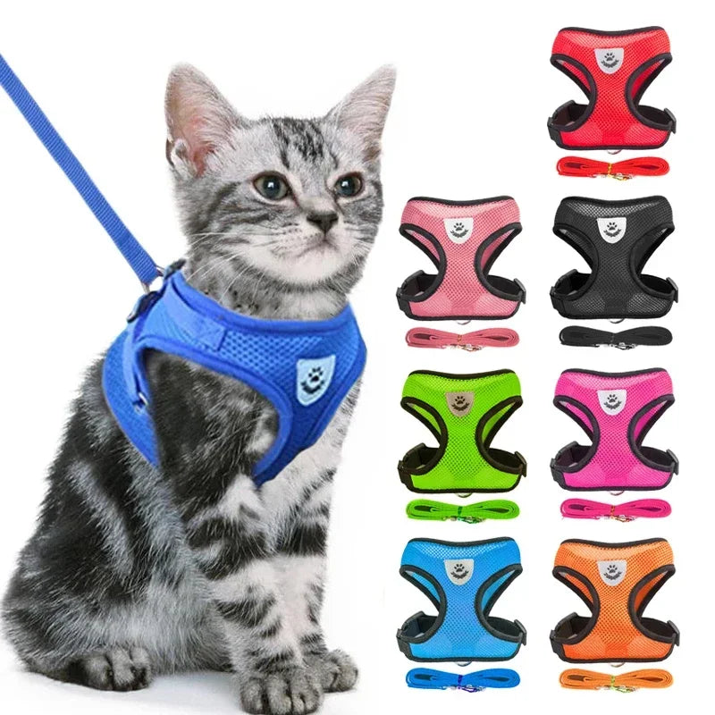 Adjustable Mesh Cat & Small Dog Harness Vest