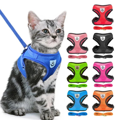 Adjustable Mesh Cat & Small Dog Harness Vest