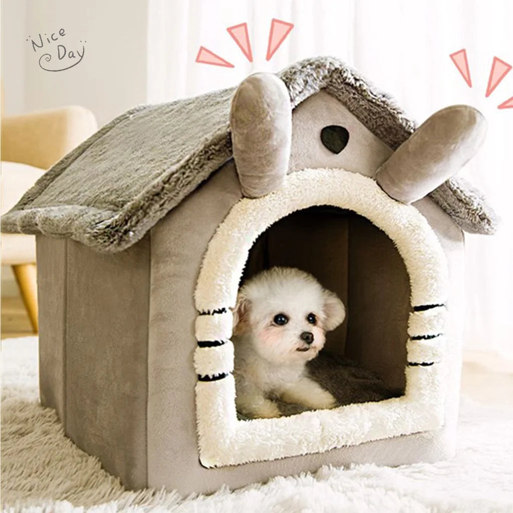 Foldable Winter Pet Kennel with Cushion