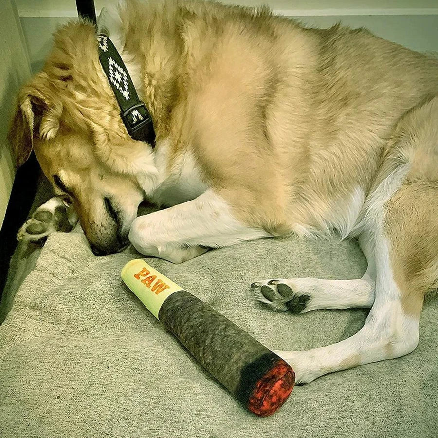 Cigar Plush Squeaky Dog Chew Toy
