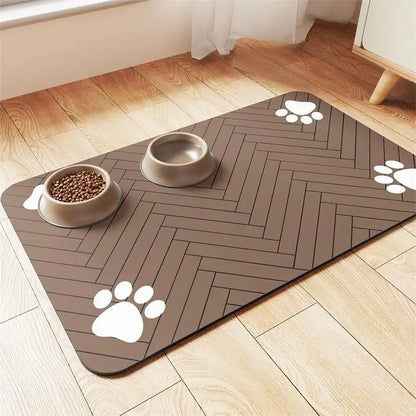 Absorbent Waterproof Pet Feeding Mat for Food & Water Bowls