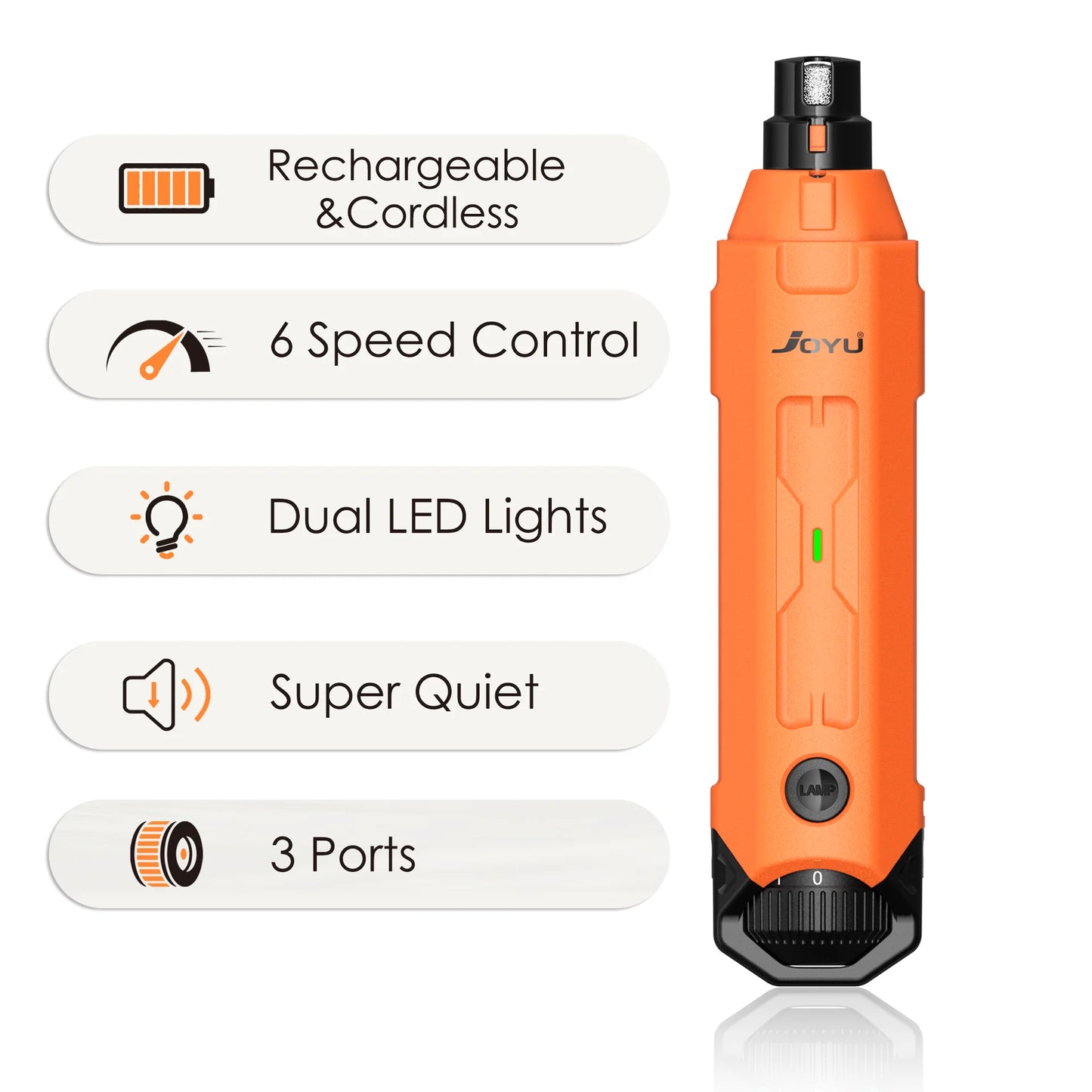 Rechargeable 6-Speed Dog Nail Grinder