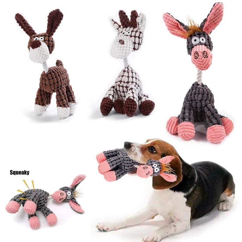 Durable Plush Donkey Dog Toy