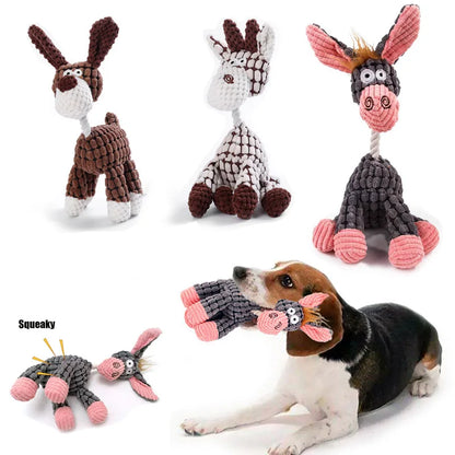 Durable Plush Donkey Dog Toy