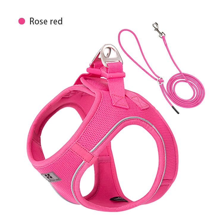 Adjustable Reflective Dog Harness & Leash Set