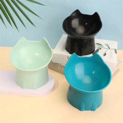 Elevated Tilted Cat Bowl for Neck Protection