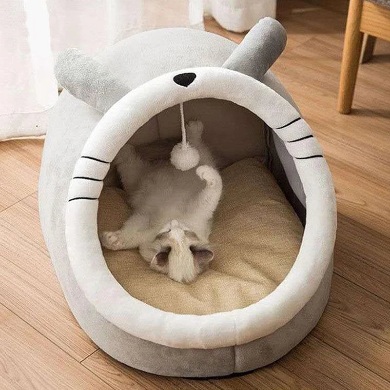 Foldable Cartoon Cat Cave Bed