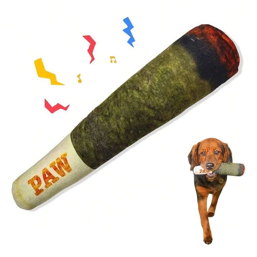 Cigar Plush Squeaky Dog Chew Toy