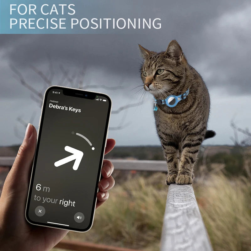Reflective Cat Collar with AirTag Holder & Bell