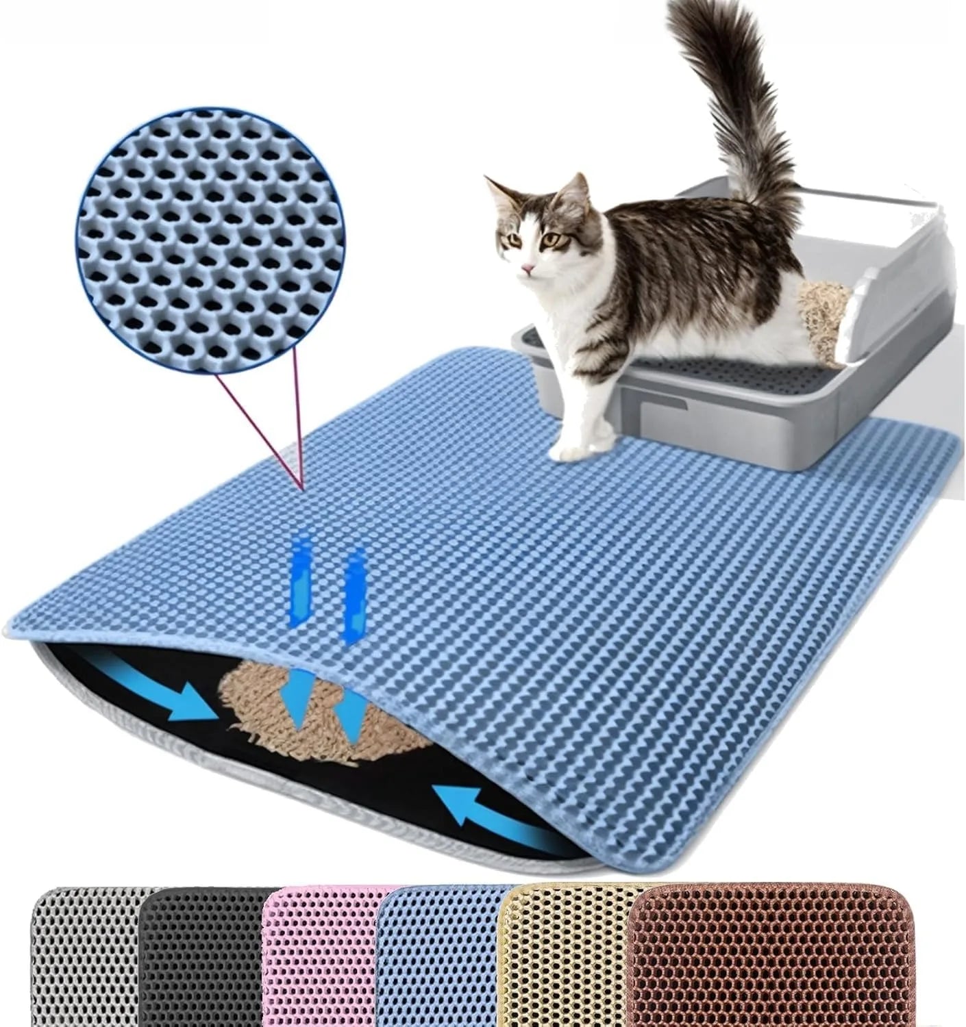 Double-Layer Non-Slip Cat Litter Mat