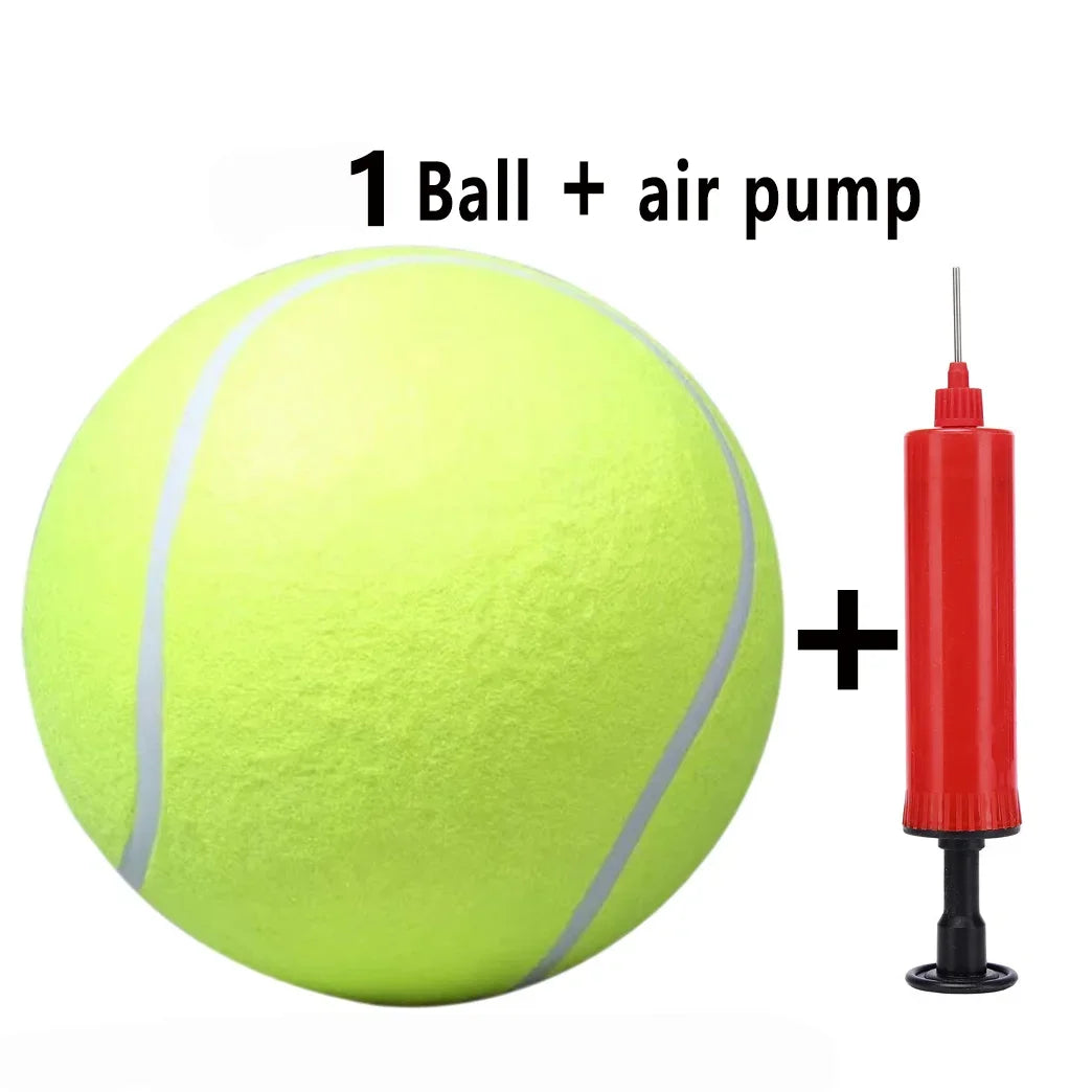 Giant Inflatable Tennis Ball Dog Toy with Pump