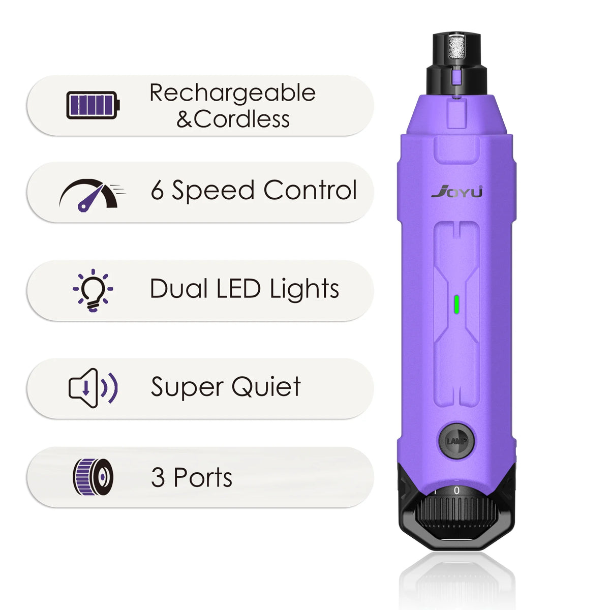 Rechargeable 6-Speed Dog Nail Grinder